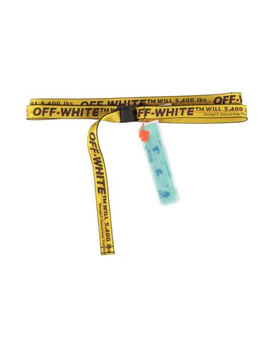 Off-white Man Belt Yellow Size Onesize Polyamide, Polyester In Yellow