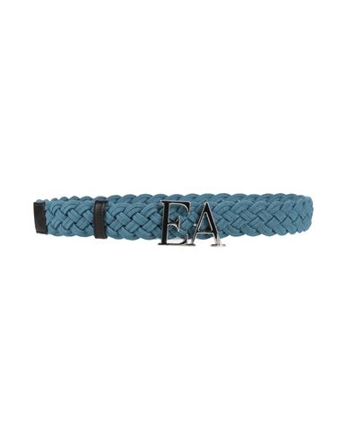 Emporio Armani Woman Belt Pastel Blue Size 36 Textile Fibers, Leather