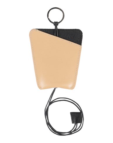 Shop Cahu Man Key Ring Beige Size - Leather