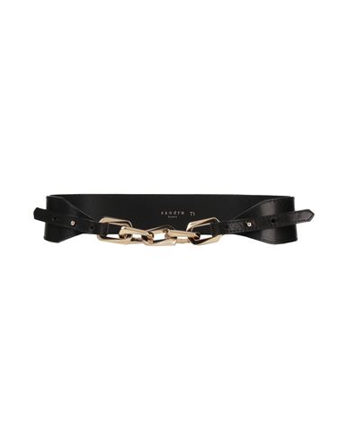 Shop Sandro Woman Belt Black Size 3 Leather