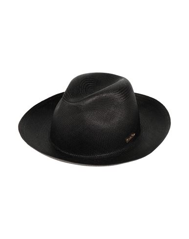 Borsalino Man Hat Black Size 7 ⅝ Straw
