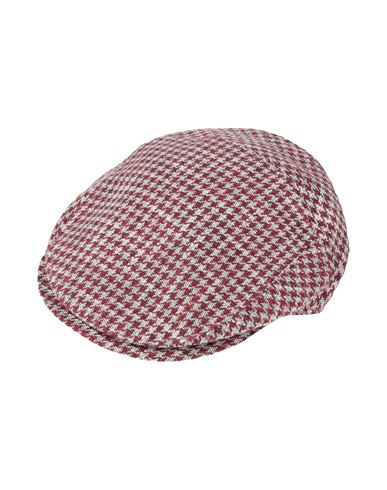 Borsalino Man Hat Burgundy Size M Cotton, Linen, Virgin Wool In Red