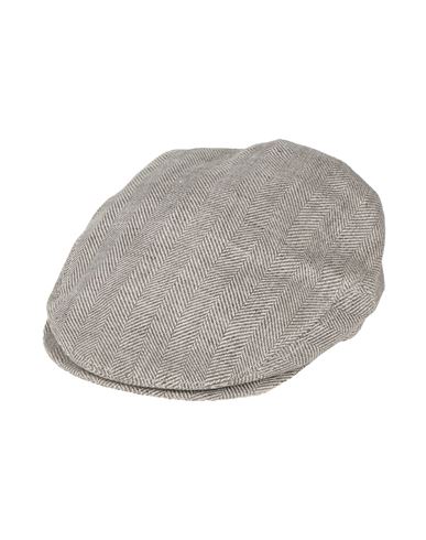 Borsalino Man Hat Khaki Size S Linen In Gray