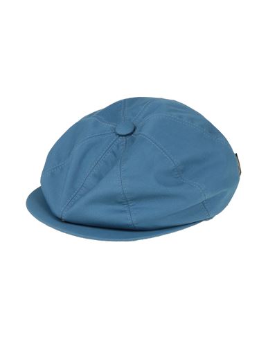 Borsalino Woman Hat Slate Blue Size 7 ⅜ Cotton, Polyurethane, Elastane
