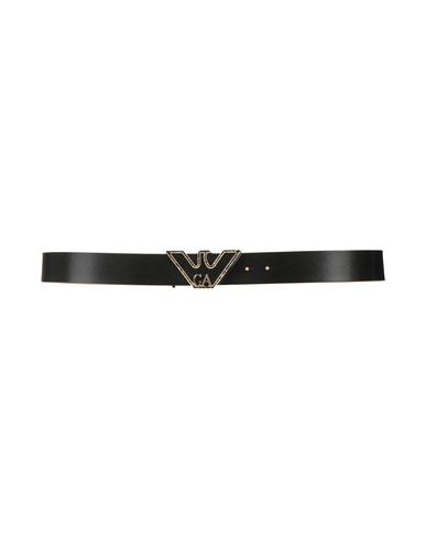 Emporio Armani Woman Belt Black Size 36 Polyester, Viscose, Polyurethane Coated