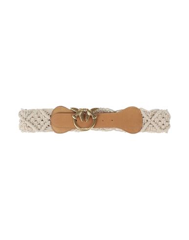 Pinko Woman Belt Ivory Size M Leather, Textile Fibers In White