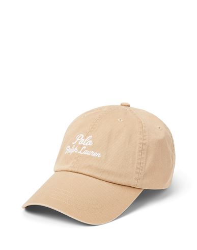 Shop Polo Ralph Lauren Embroidered Twill Ball Cap Man Hat Khaki Size Onesize Cotton In Beige