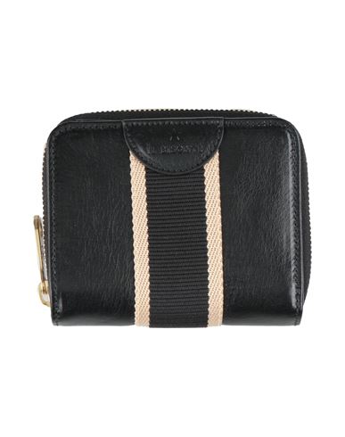 Il Bisonte Woman Wallet Black Size - Leather, Textile Fibers