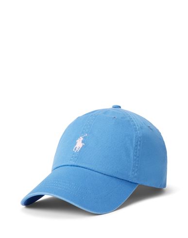 Shop Polo Ralph Lauren Cotton Chino Ball Cap Man Hat Azure Size Onesize Cotton In Blue