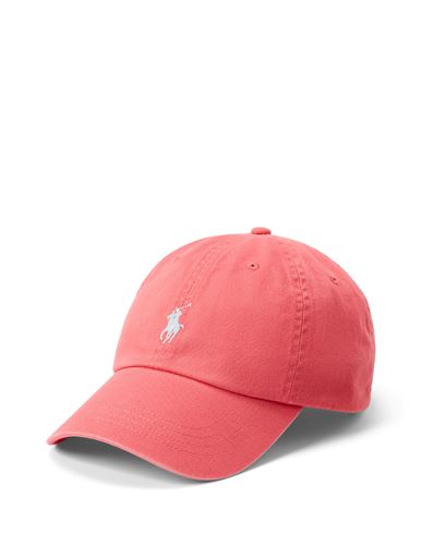 Shop Polo Ralph Lauren Cotton Chino Ball Cap Man Hat Coral Size Onesize Cotton In Red