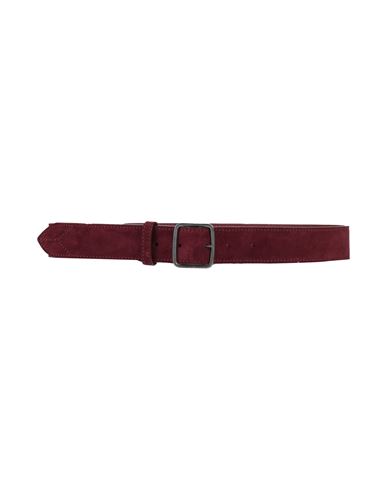 Shop Golden Goose Woman Belt Burgundy Size 34 Leather In Red