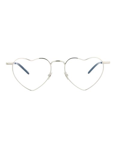 Saint Laurent Loulou Metal Optical Frames Woman Eyeglass Frame Silver Size 52 Metal In White