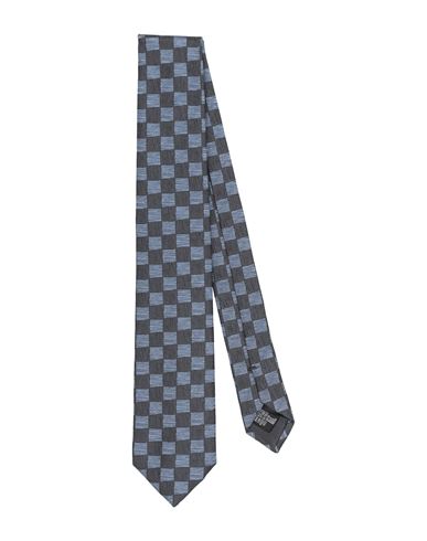 Shop Giorgio Armani Man Ties & Bow Ties Slate Blue Size - Silk