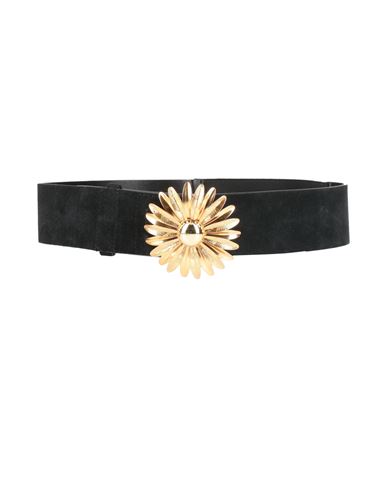 Shop Sandro Woman Belt Black Size 3 Cowhide, Brass, Polyester, Rubber