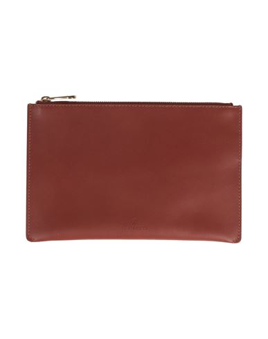 Shop Il Bisonte Woman Pouch Cocoa Size - Leather In Brown
