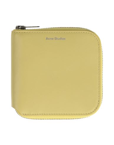 Acne Studios Man Wallet Sage Green Size - Cow Leather In White