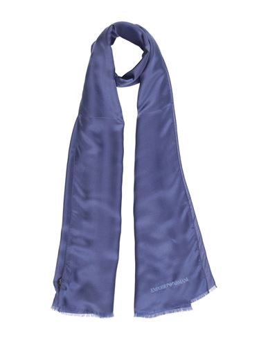 Shop Emporio Armani Man Scarf Bright Blue Size - Viscose, Silk