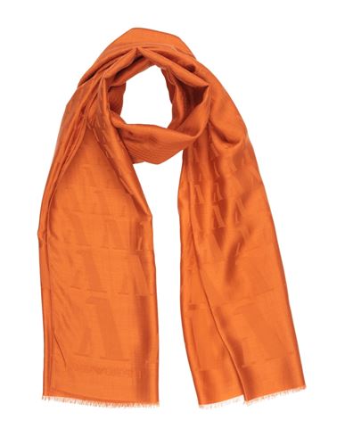 Shop Emporio Armani Man Scarf Orange Size - Modal, Viscose, Silk