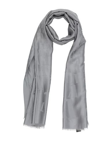 Shop Emporio Armani Man Scarf Grey Size - Modal, Viscose, Silk