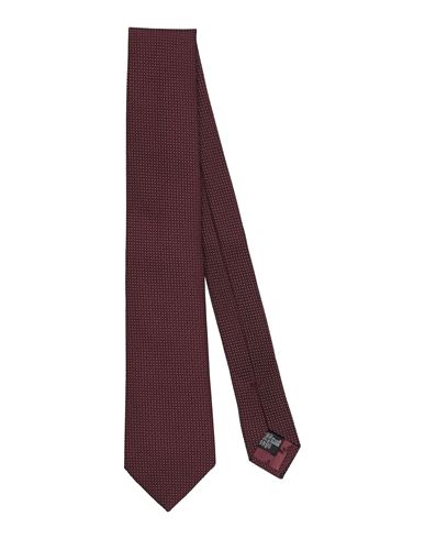 Shop Emporio Armani Man Ties & Bow Ties Burgundy Size - Silk In Red