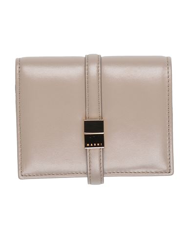Marni Woman Wallet Dove Grey Size - Cow Leather, Brass In White