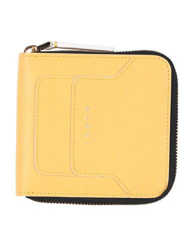 Shop Marni Woman Wallet Ocher Size - Leather In Yellow
