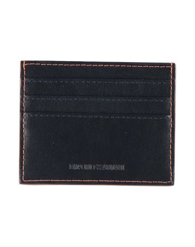 Shop Emporio Armani Man Document Holder Midnight Blue Size - Cow Leather