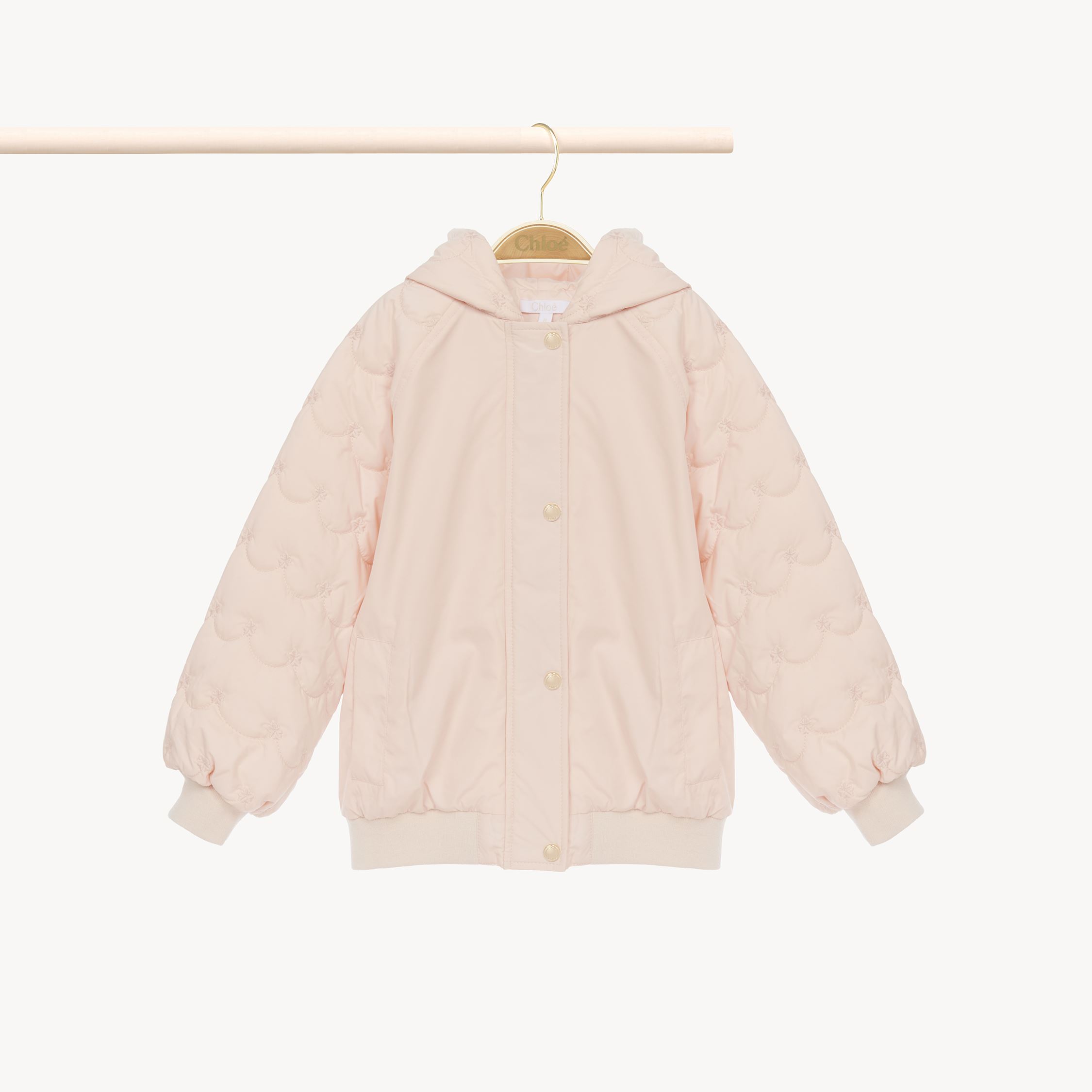 Chloé Blouson Bomber À Capuche Fille Violet Taille 12 100% Polyester In Purple