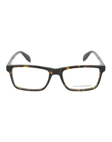 Alexander Mcqueen Square-frame Optical Glasses Man Eyeglass Frame Brown Size 55 Acetate