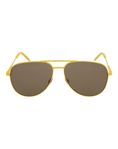 Saint Laurent Aviator-style Metal Sunglasses Sunglasses Yellow Size 59 Metal