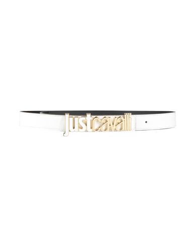 Shop Just Cavalli Woman Belt Ivory Size 39.5 Leather In White