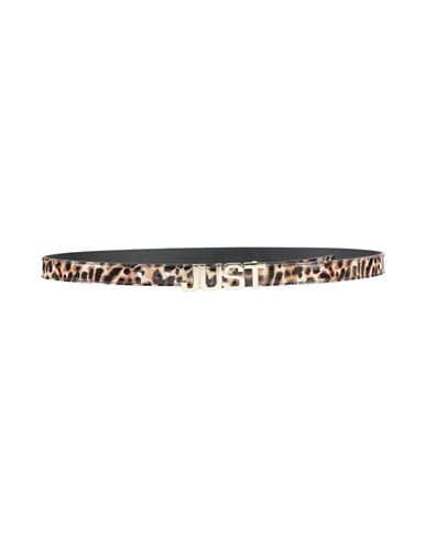 Just Cavalli Woman Belt Sand Size 34 Leather In Sand
