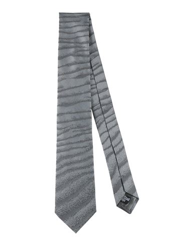 Shop Emporio Armani Man Ties & Bow Ties Grey Size - Silk