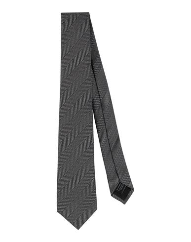 Shop Emporio Armani Man Ties & Bow Ties Black Size - Silk, Polyester