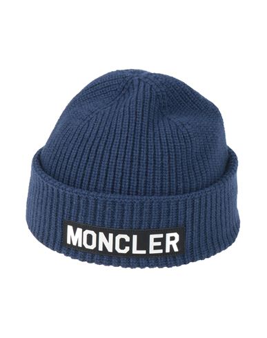 Shop Moncler Man Hat Blue Size Onesize Virgin Wool