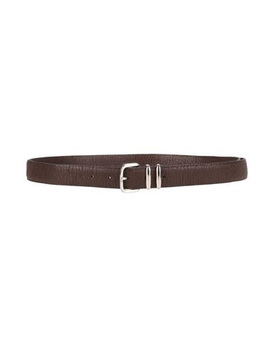 Shop Eleventy Woman Belt Dark Brown Size 38 Leather