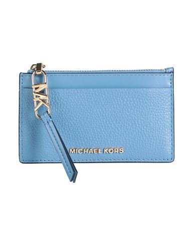 Michael Michael Kors Woman Wallet Light Blue Size - Cow Leather