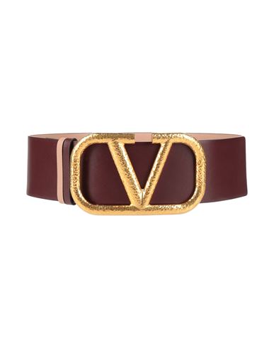 Shop Valentino Garavani Woman Belt Deep Purple Size 34 Leather
