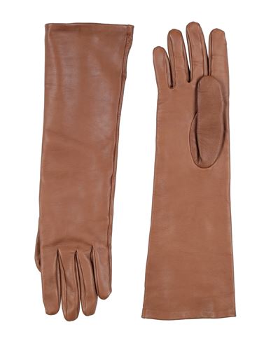 Shop Crida Milano Woman Gloves Brown Size 8.5 Leather