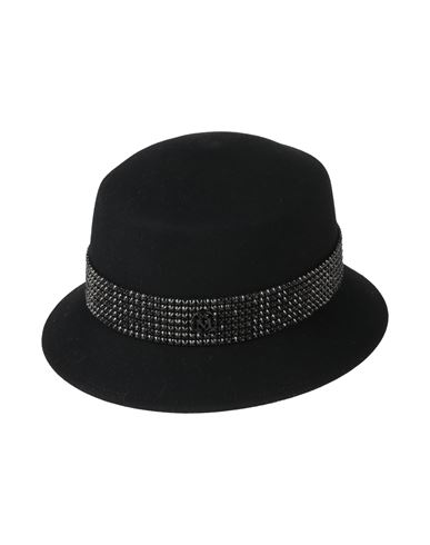 Shop Maison Michel Woman Hat Black Size L Wool, Brass, Cotton