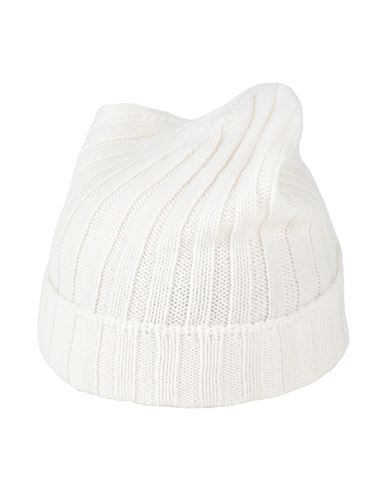 Shop Gran Sasso Man Hat Ivory Size Onesize Virgin Wool, Polyamide, Elastane In White