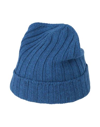 Shop Gran Sasso Man Hat Blue Size Onesize Virgin Wool, Polyamide, Elastane