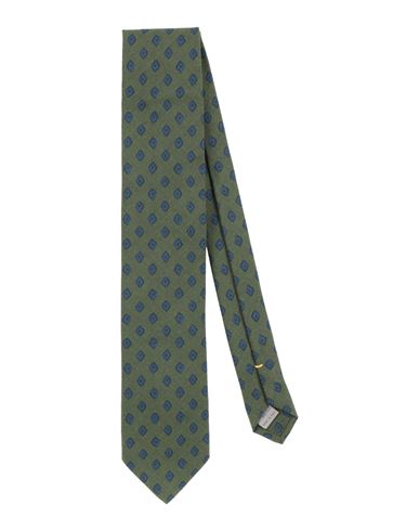 Shop Canali Man Ties & Bow Ties Green Size - Wool