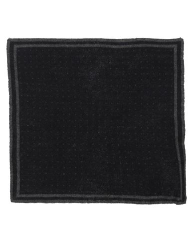 Canali Man Scarf Steel Grey Size - Silk, Cashmere In Black