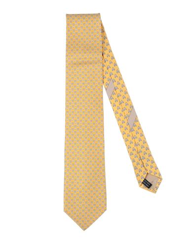 Shop Ferragamo Man Ties & Bow Ties Yellow Size - Silk