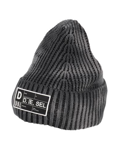 Diesel Man Hat Steel Grey Size Onesize Cotton In Black