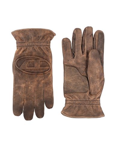 Shop Diesel Man Gloves Brown Size M Sheepskin