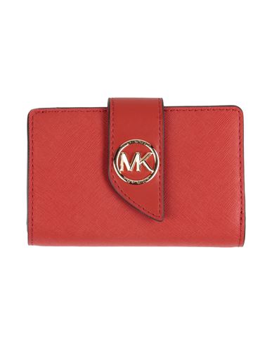 Shop Michael Michael Kors Woman Wallet Rust Size - Leather In Red