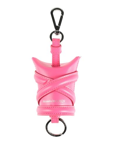 Shop Alexander Mcqueen Woman Key Ring Magenta Size - Leather