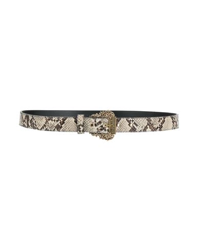 Versace Jeans Couture Woman Belt Ivory Size 36 Leather, Polyurethane Coated In White